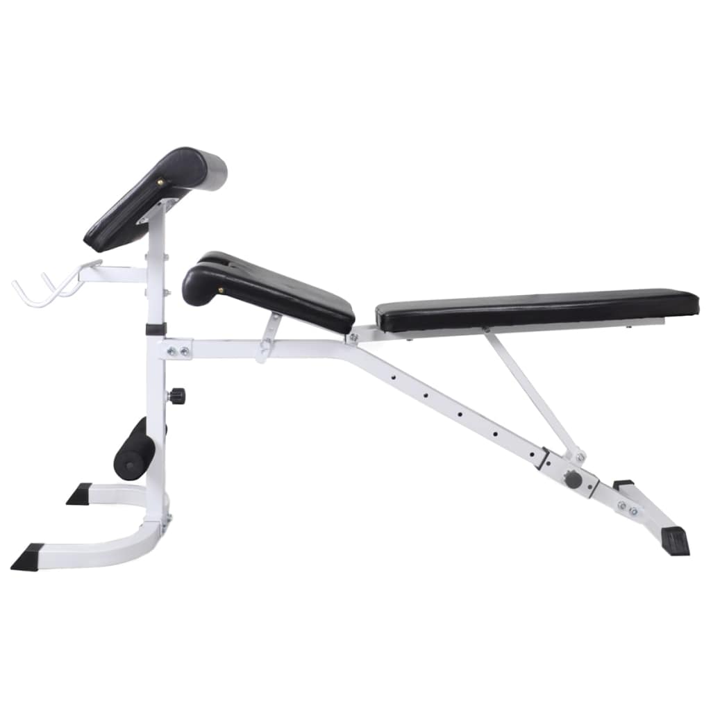 Workout Bench with Weight Rack Barbell and Dumbbell Set 60.5kg