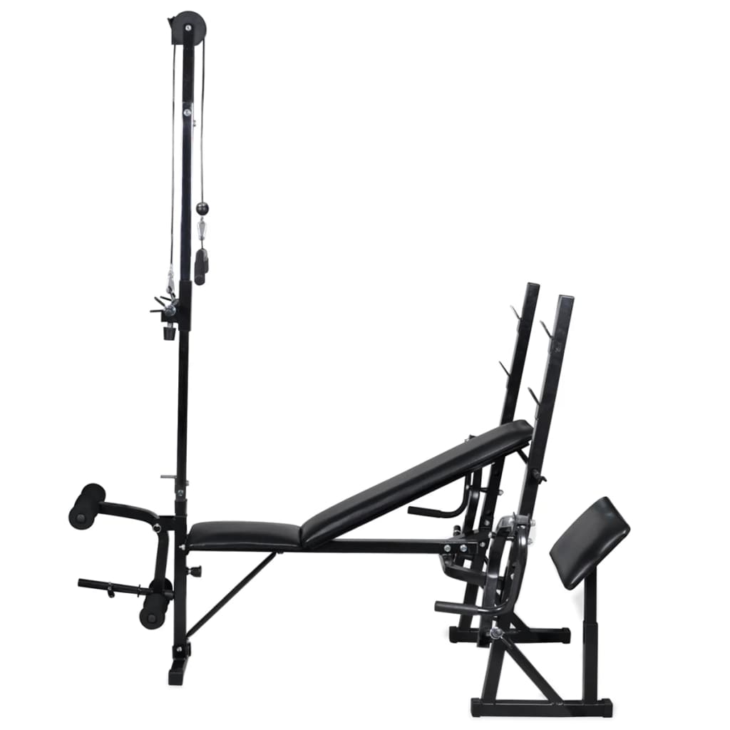 Workout Bench with Weight Rack Barbell and Dumbbell Set 30.5kg