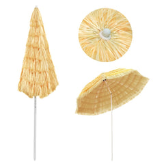 Beach Umbrella Natural 300 cm Hawaii Style