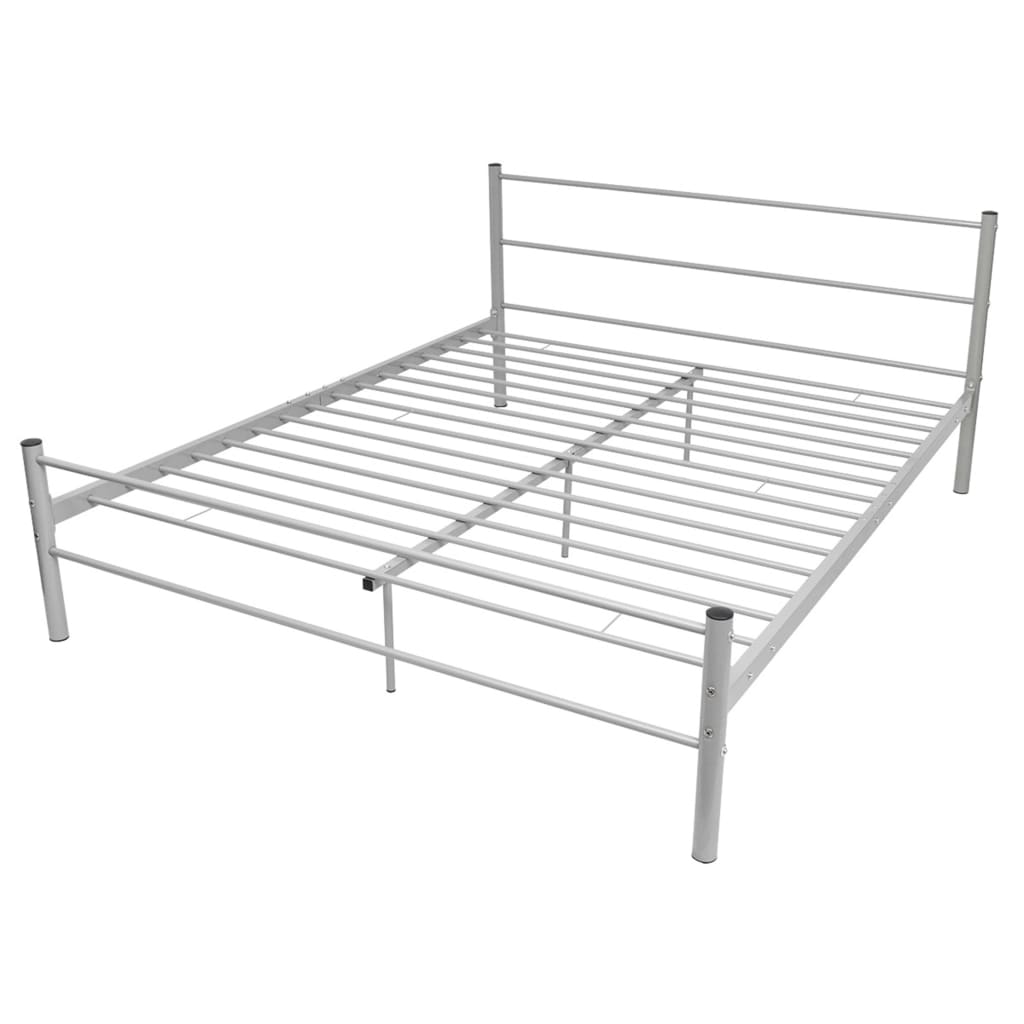 Bed Frame Grey Metal Queen Size