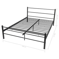 Bed Frame Black Metal Double Size