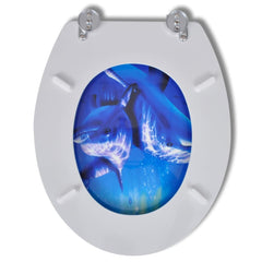 Toilet Seats with Hard Close Lids 2 pcs MDF Dolphin