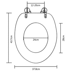 Toilet Seats with Hard Close Lids 2 pcs MDF Water