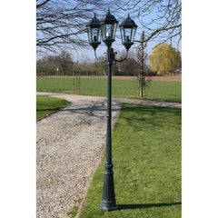 Brighton Garden Light Post 3-arms 230 cm Dark Green/Black