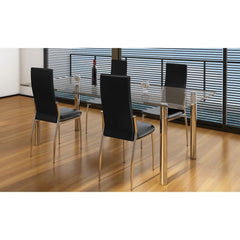 Dining Chairs 4 pcs Artificial Leather Black