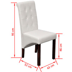Dining Chairs 2 pcs Artificial Leather White