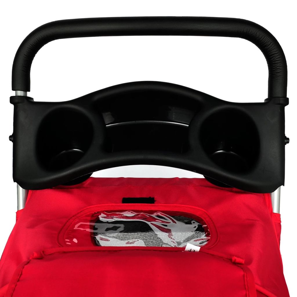 Pet Stroller Travel Carrier Red Folding