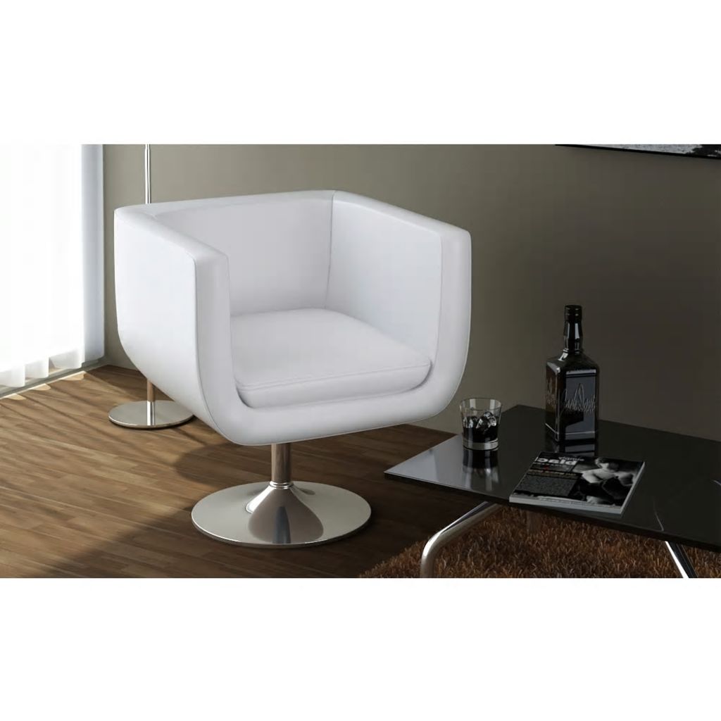 Bar Chairs 2 pcs Artificial Leather White