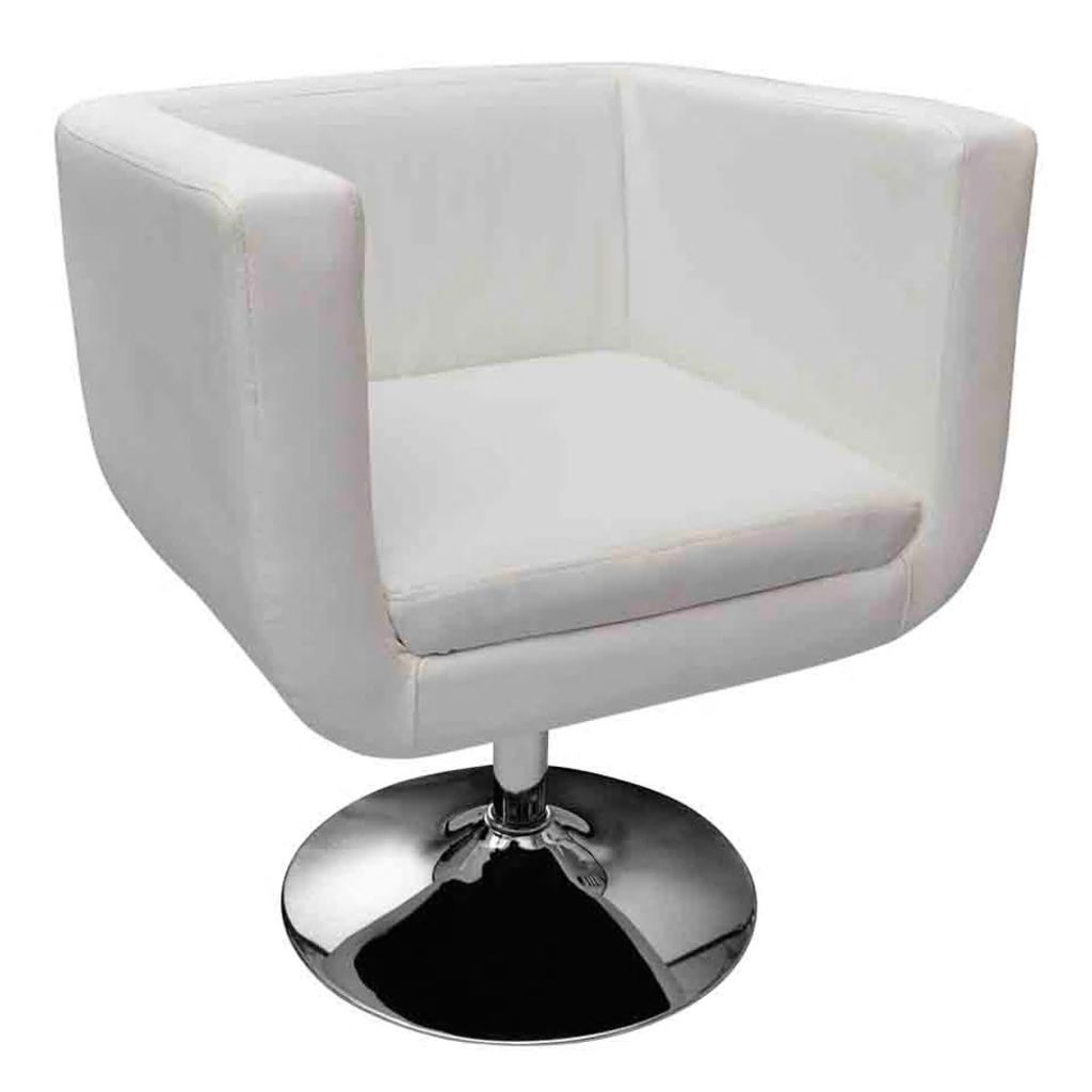 Bar Chairs 2 pcs Artificial Leather White