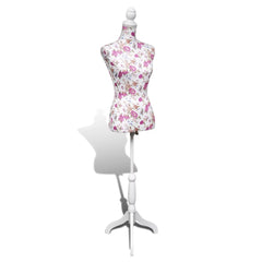 Ladies Bust Display Mannequin Cotton White With Rose