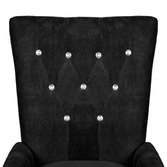 Armchair with Wooden Frame Velvet Black