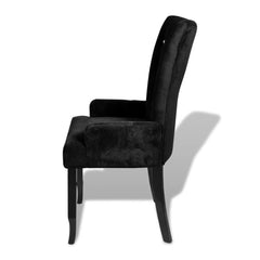 Armchair with Wooden Frame Velvet Black