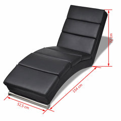 Chaise Lounge Artificial Leather Black