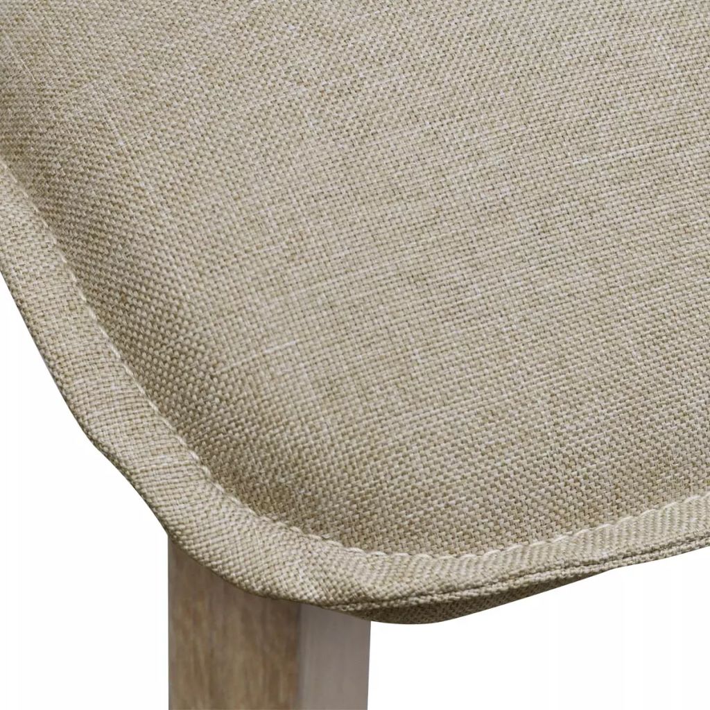 Dining Chairs 2 pcs with Oak Frame Fabric Beige
