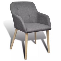 Dining Chairs 4 pcs with Oak Frame Fabric Dark Grey
