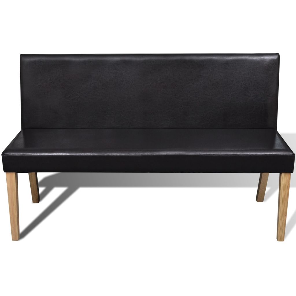 Sofa Chair Artificial Leather Bench Dark Brown