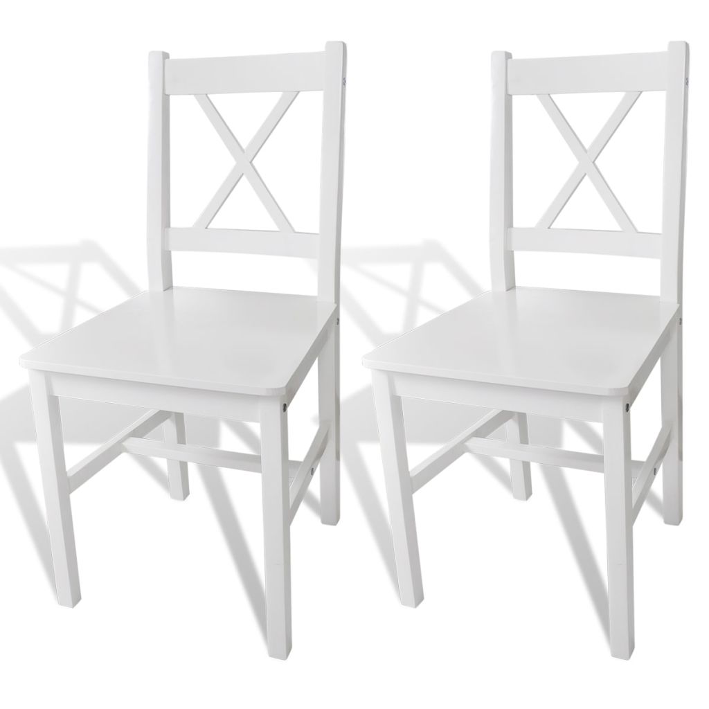 Dining Chairs 2 pcs Wood White