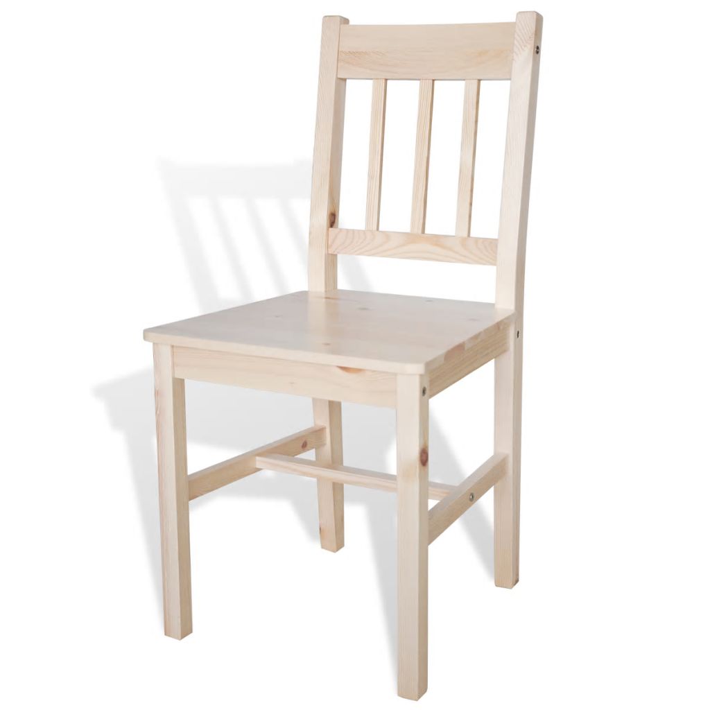 Dining Chairs 4 pcs Wood Natural Colour