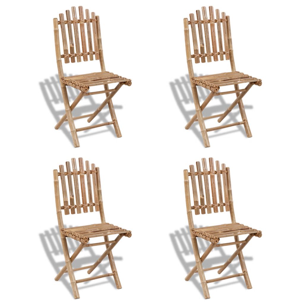 Outdoor Dining Set 5 Pieces Bamboo Foldable