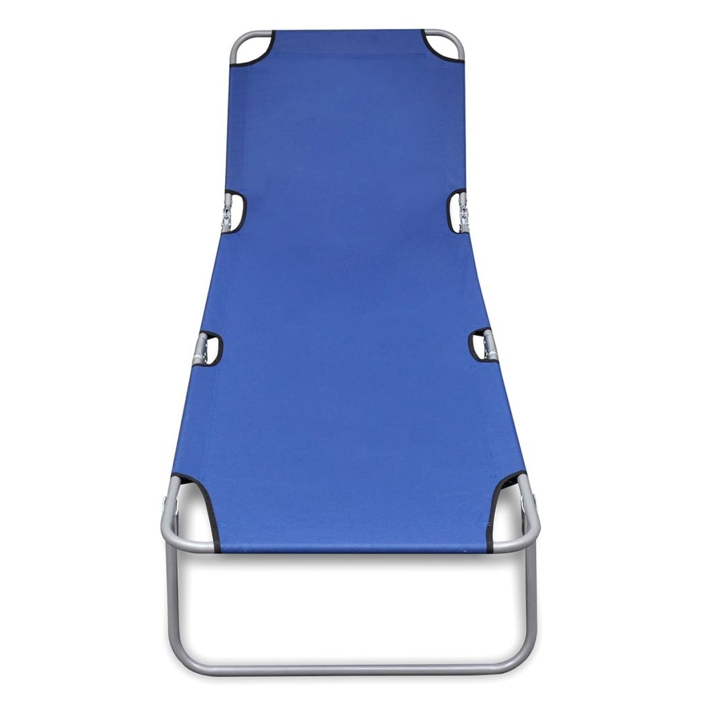 Foldable Sunlounger with Adjustable Backrest Blue
