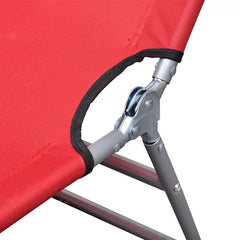 Foldable Sunlounger with Adjustable Backrest Red