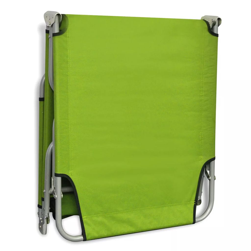 Foldable Sunlounger with Adjustable Backrest Apple Green