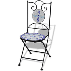 Mosaic Bistro Chair Blue / White Set of 2