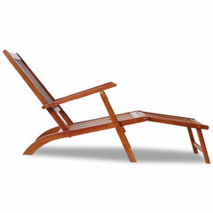 Outdoor Deck Chair with Footrest Acacia Wood