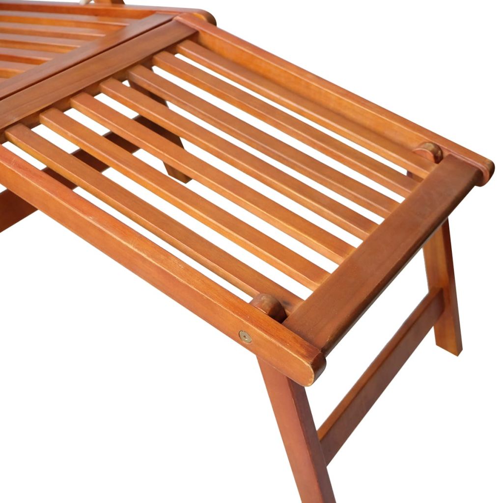 Outdoor Deck Chair with Footrest Acacia Wood