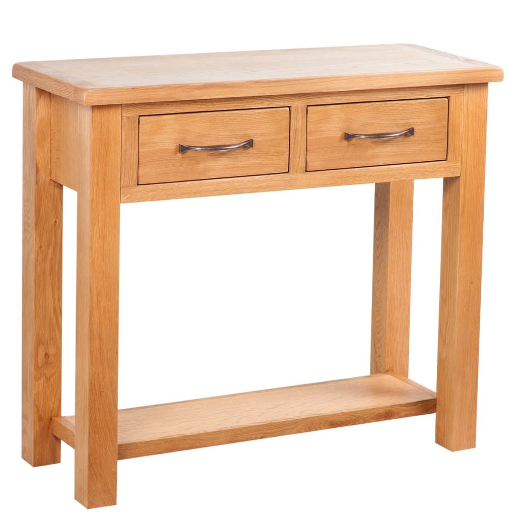 Console Table with 2 Drawers 83x30x73 cm Oak