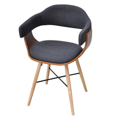 2 pcs Dining Chair Bentwood with Fabric Upholstery