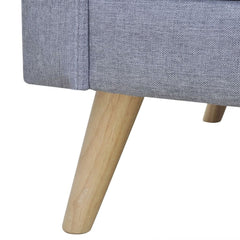 Sofa 3-Seater Fabric Light Grey