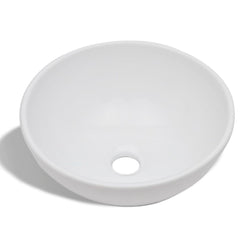 Ceramic Bathroom Sink Basin White Round