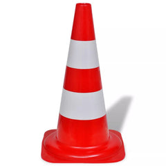 10 Reflective Traffic Cones Red and White 50 cm