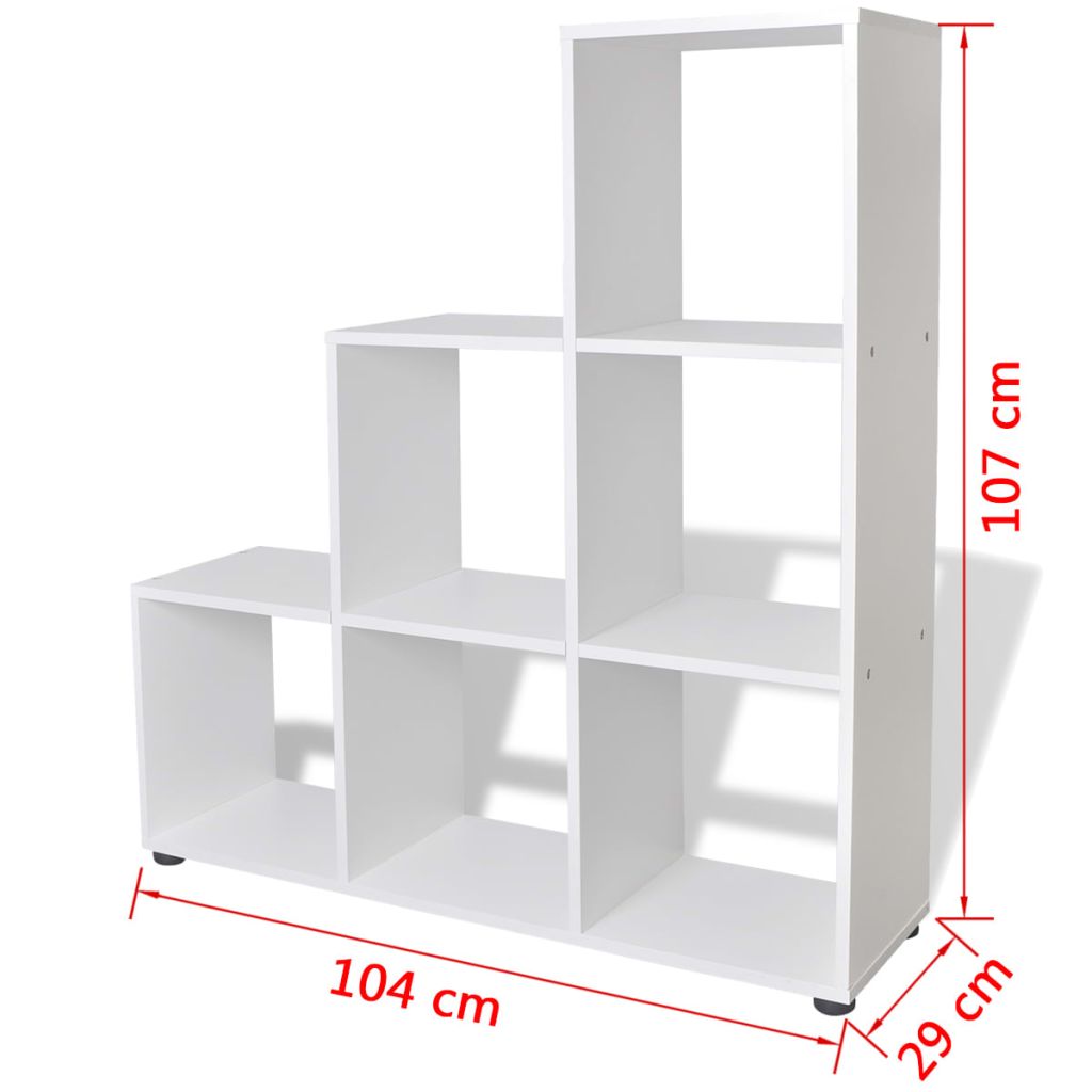 Staircase Bookcase/Display Shelf 107 cm White