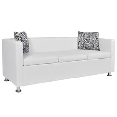 Sofa Set Artificial Leather 3-Seater and 2-Seater White