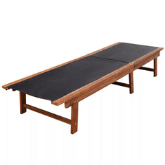 Sunlounger with Table Acacia Wood