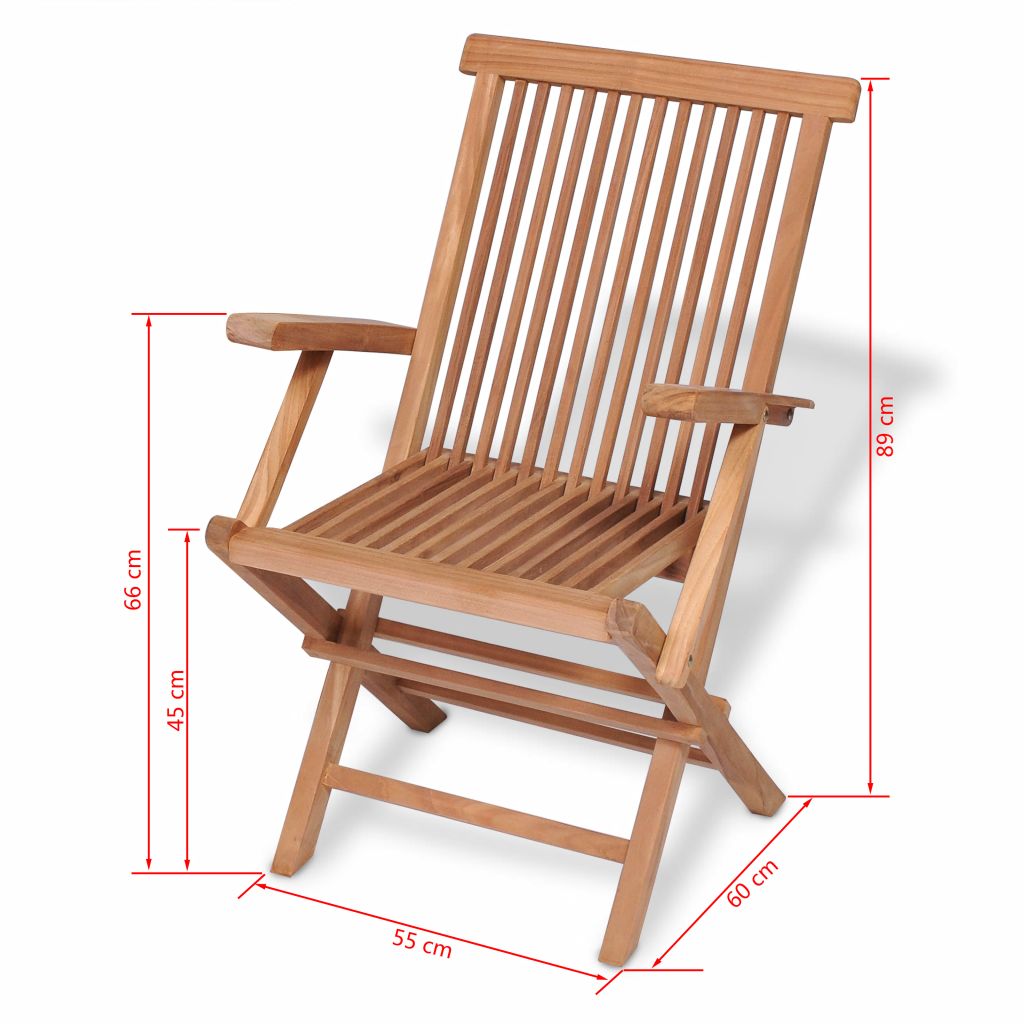 Teak Garden Chairs 2 pcs 55x60x89 cm