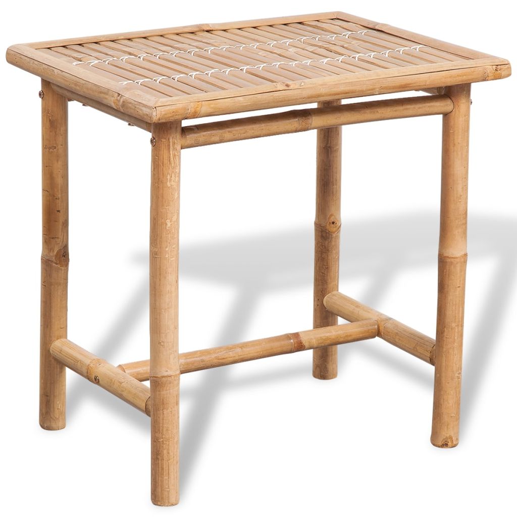 Bistro Set with Side Table with Cushion Bamboo