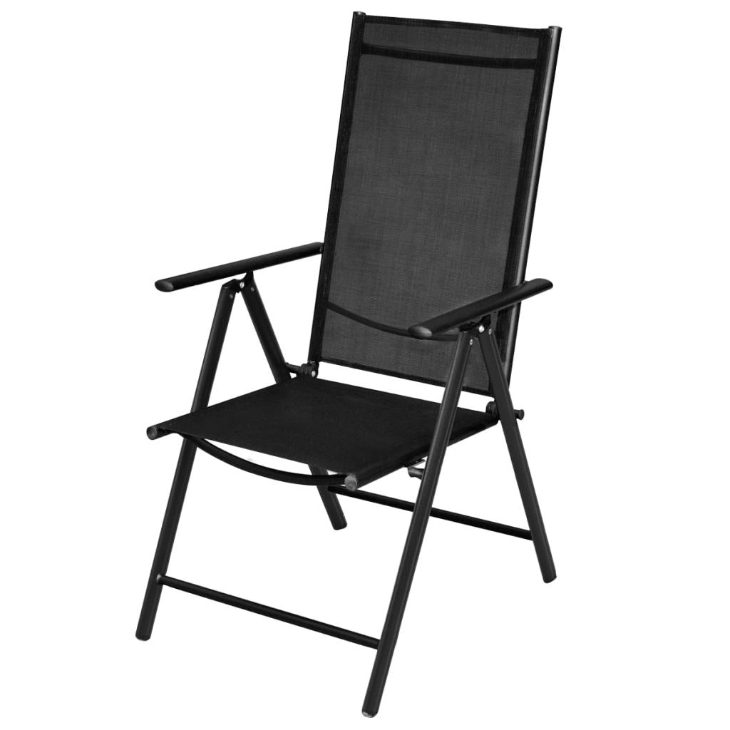 Outdoor Chairs 4 pcs Aluminium 54x73x107 cm Black