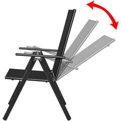 Outdoor Chairs 4 pcs Aluminium 54x73x107 cm Black
