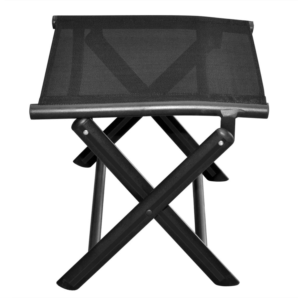 Folding Footstool Aluminium 41x49.5x38 cm Black