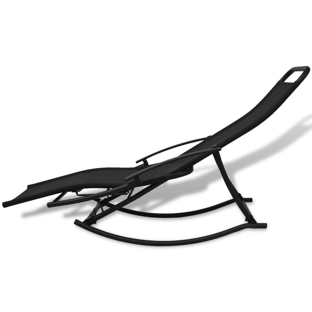 Foldable Garden Rocking Chair Black