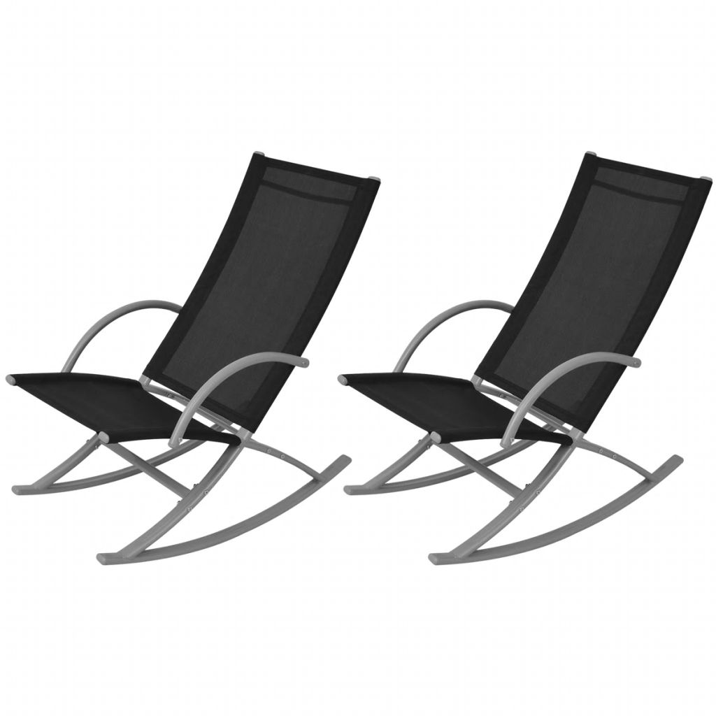 Garden Rocking Chairs 2 pcs Black