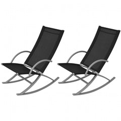 Garden Rocking Chairs 2 pcs Black