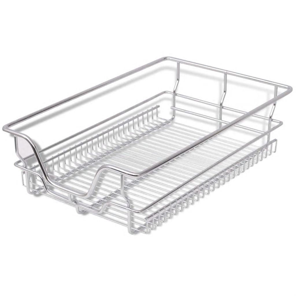 Pull-Out Wire Baskets 2 pcs Silver 400 mm
