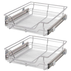 Pull-Out Wire Baskets 2 pcs Silver 500 mm