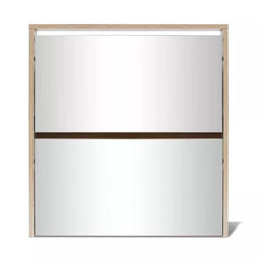Shoe Cabinet 2-Layer Mirror Oak 63x17x67 cm