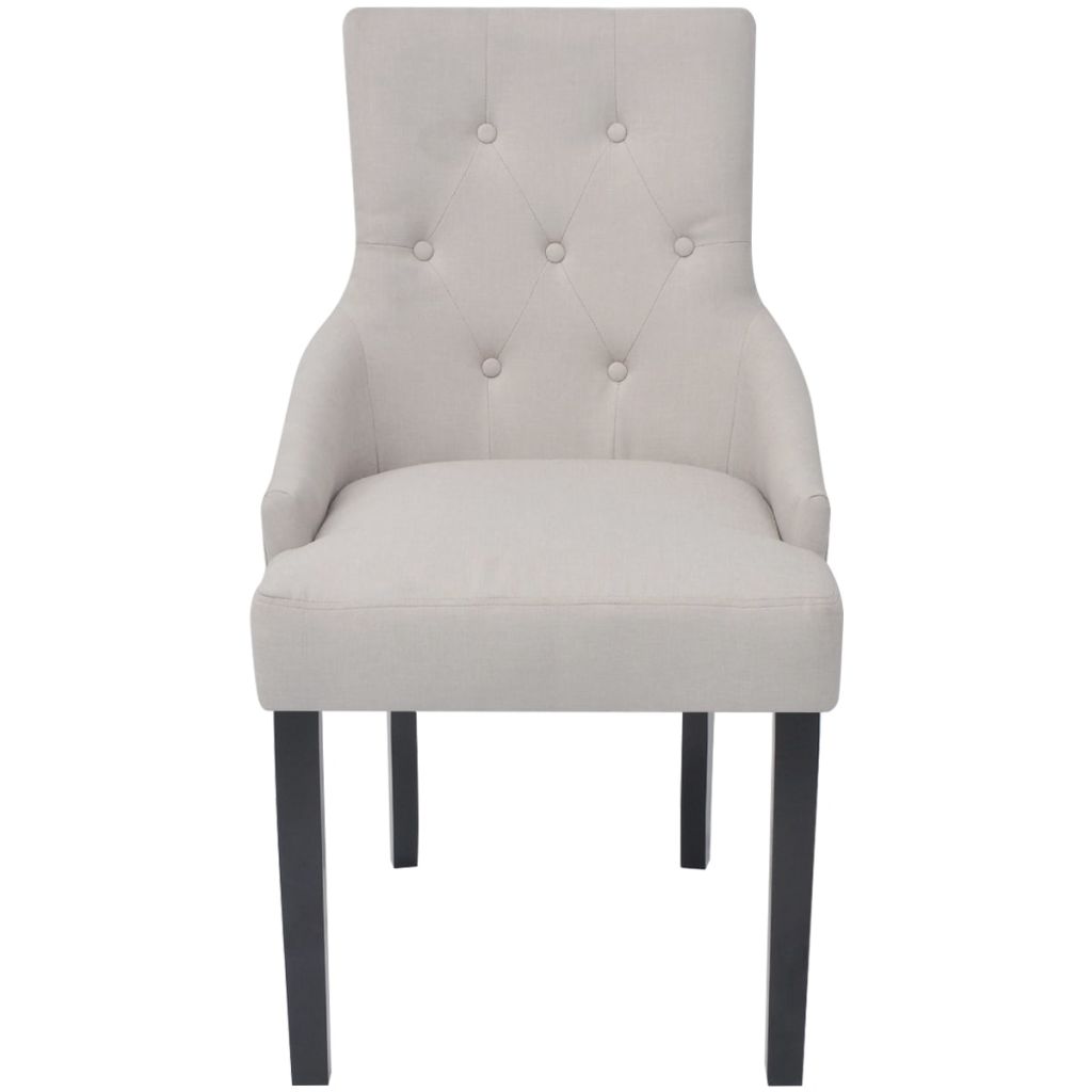 Dining Chairs 4 pcs Polyester Cream