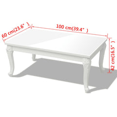 Coffee Table 100x60x42 cm High Gloss White